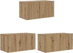 vidaXL Set comodă TV 3 pcs Maro 60 x 30 x 30 cm Lemn compozit