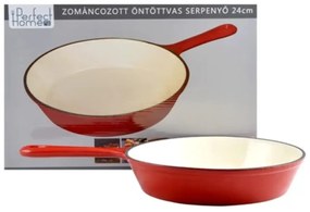 Tigaie fonta emailata rosie 24 CM PERFECT HOME 12512