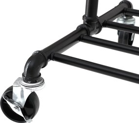 Regal de haine multifunctional negru pe roti RALVO