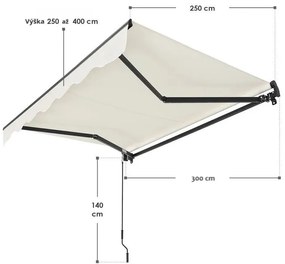Juskys Marchiză 300 cm - crem