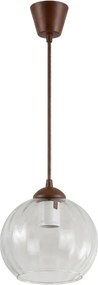 Brilagi - Lustră LED pe cablu RETRO GLASS 1xE27/60W/230V Ø 25 cm maro/transparent