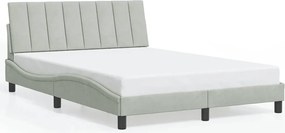 vidaXL Cadru de pat fără saltea, Hanko, gri deschis, 120x200 cm, catifea