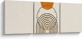 Tablou - Arcuri maro (cu ceas) (90x30 cm)