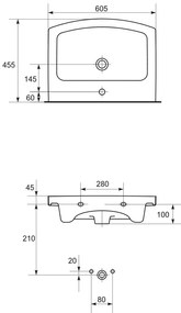 Lavoar suspendat Cersanit, Easy, 60 cm, alb