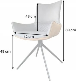 Set 2 scaune pivotante Alpine gri/ maro