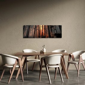 Tablou cu pădure întunecată (cu ceas) (90x30 cm)