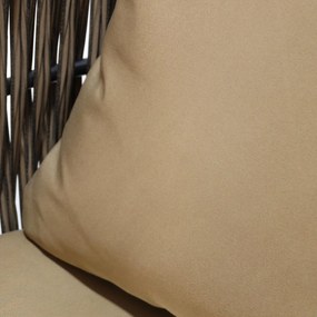 Set modern de luat masă pentru grădină, 6‑piese, pentru 6 persoane, Kaki+Culoare naturală