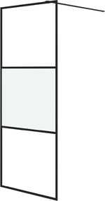 vidaXL Perete cabină duș walk-in negru 80x195 cm sticlă ESG semi-mată