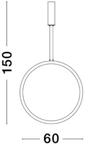 Pendul LED dimabil design modern Change auriu 60cm
