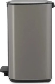 Cos de gunoi Brabantia Bo Pedal 1010128, 12 l, Inchidere usoara, Baza antiderapanta, Gri