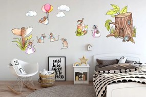 Autocolant de perete adorabil pentru copii - familia șoarecilor 60 x 120 cm 120 x 240 cm