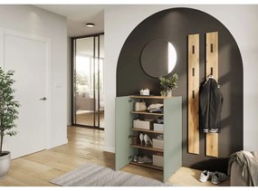 Pantofar verde deschis cu aspect de lemn de stejar 74x105x33 cm Alviano – Germania