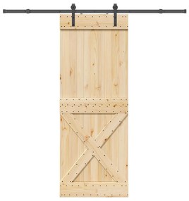 vidaXL Ușă glisantă cu set de feronerie 85x210 cm, lemn masiv de pin