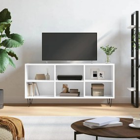 826990 vidaXL Comodă TV, alb extralucios, 103,5x30x50 cm, lemn compozit