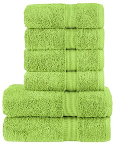 vidaXL Set de prosoape premium SOLUND, 6 piese, verde măr, 600 g/m²