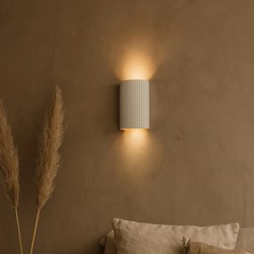 Lampă de perete scandinavă bej, semicerc, cu 2 lumini - Plaster
