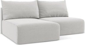 Colțar gri deschis extensibil/cu spațiu de depozitare cu tapițerie din catifea (cu colț pe partea stângă/cu șezlong) Kalena – Makamii