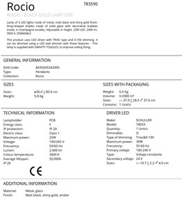 Lustra LED suspendata design modern Rocio negru/auriu