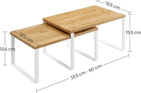 Set de organizatoare din bambus CEZAR, 2 piese, maro/albă SongmicsHome