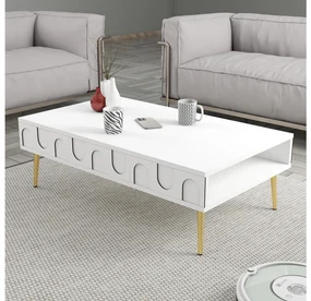 Măsuță de cafea Bipemu 1 (alb + auriu). 1093324