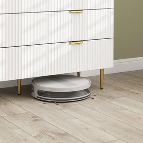 HOMCOM Comodă 6 sertare comodă cameră mobilier de depozitare modernă cu mânere și picioare aurii, 120 x 40 x 76,5 cm, alb | Aosom Romania