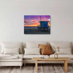 Tablou pe sticlă de pe plaja Santa Monica (70x50 cm)