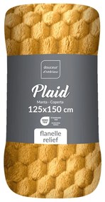 Pătură galben ocru din microflanel 125x150 cm Mini Frosty – douceur d'intérieur