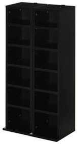 HOMCOM Lot de 2 etajere coloane dulap de depozitare CD-DVD 12 compartimente 21 x 22,5 x 88,5 cm capacitate 204 CD negru | Aosom Romania