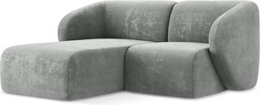 Colțar gri cu tapițerie din chenille (cu colț pe partea stângă/cu șezlong) Lani – Makamii