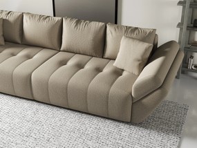 Canapea extensibilă dumonde cu ladă de depozitare si sezut confortabil din spuma high-density, Berlin Enjoy Camel 300x100 cm