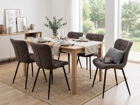 Scaun de dining tapitat ZEVORI, negru/cappuccino