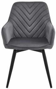 Scaun de masa rotativ NANA360 VELVET, gri inchis