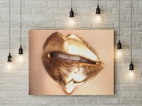 Tablou canvas Gold Lips 120x80 cm