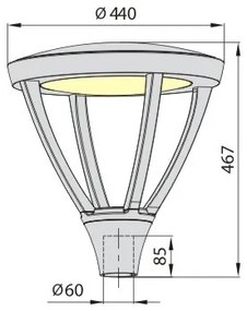 LED Lampă exterior PARK PLUS LED/60W/230V 4000K