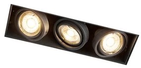 Spotlight modern inteligent îngropat negru fără rame inclusiv 3 GU10 Wifi - Oneon 3