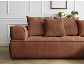 Colțar teracotă cu tapițerie din chenille (cu colț pe partea stângă/în formă de ”L”) Whesley – Bobochic Paris