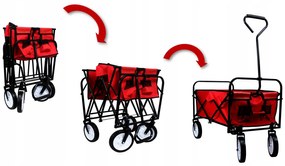 ShopJK CĂRUCIOR PLIABIL 145L - ROȘIE