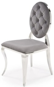 Scaun K555 velvet gri Blu14/argintiu