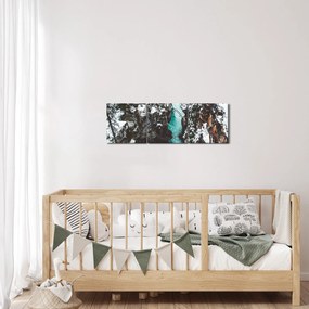 Tablou - râul de munte iarna (cu ceas) (90x30 cm)