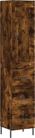 vidaXL Dulap înalt, stejar fumuriu, 34,5x34x180 cm, lemn prelucrat