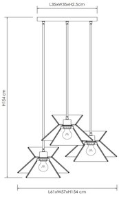 Lustră pe cablu Lucide 10420/03/72 TASMAN 3xE27/60W/230V bej