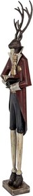 Figurină decorativă vintage cerb din metal, 19x15xH83 cm