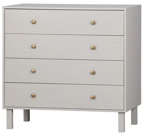 Comodă gri deschis joasă din lemn de pin 94x91 cm Madu – WOOOD