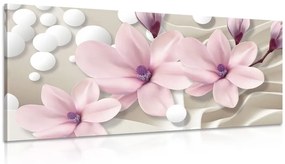 Tablou floare magnolie pe fundal abstract