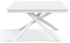 Masa Tiglio, blat extensibil pal laminat, picior metalic - BLAT ALB, PICIOR ALB - 160 cm / 80 cm