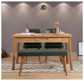 Set mobilier sufragerie Dobuse 2 (verde + pin atlantic) (pentru 4 persoane). 1093780