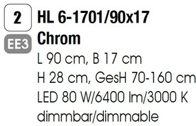 Candelabru, Lustra LED design LUX PRISM, chrome