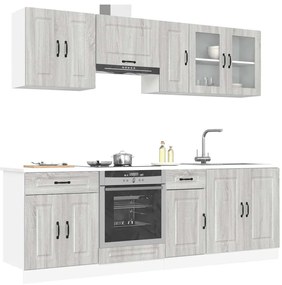 vidaXL Set de dulapuri de bucătărie 8 piese „Kalmar” lemn Sonoma gri