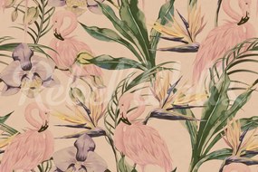 Fototapet, Vintage Flamingos, Rebel Walls