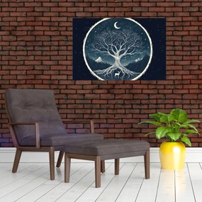 Tablou – Arbore magic cu cerb II. (90x60 cm)